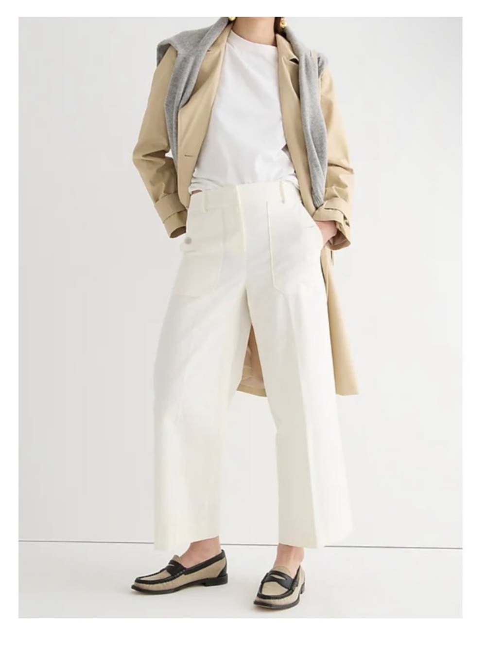 NWT J. Crew Sydney Pant Bistretch Cott size 4 T Ivory white